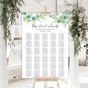 Póster Boda Jardín Eucalyptus 30 Cartas de Asientos de Me