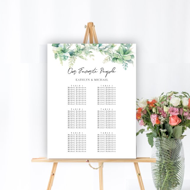 Póster Boda Jardín Eucalyptus 6 Cartas de Asientos de Mes (Subido por el creador)