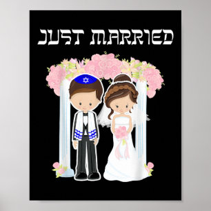 Póster Boda judío recién casado con Chuppah Bride Groom