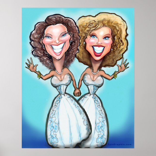 Póster Boda lesbiana Cake Toppers (Frente)