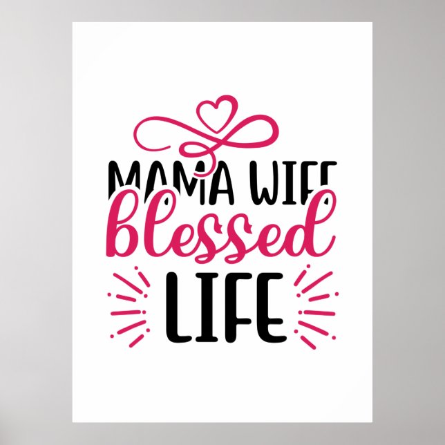 Póster Boda Mama Wife Blessed Life (Frente)