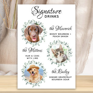 Póster Boda mascota Barra de perro 3 Bebidas fotográficas