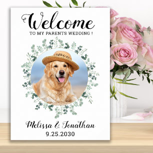 Póster Boda mascota Bienvenida Foto personalizada de perr