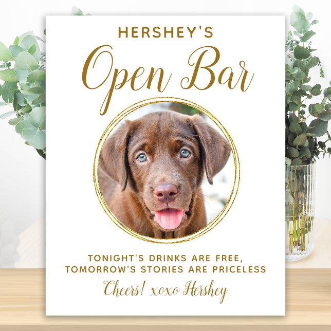 Póster Boda mascota Open Bar Dog Photo Elegant Bebidas de (Subido por el creador)