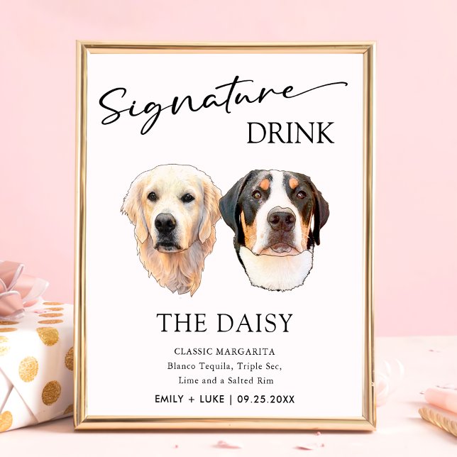 Póster Boda Mascota Pareja Rótulo de bebida de firma (Subido por el creador)