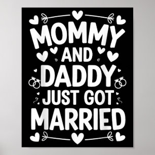 Póster Boda Matrimonial Infantil Novia Groom Mami Y Papi