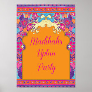 Póster - Boda - Mehndi asiático - alheña - poster