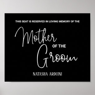 Póster Boda Memorial Asiento Reservado Madre Negra del No