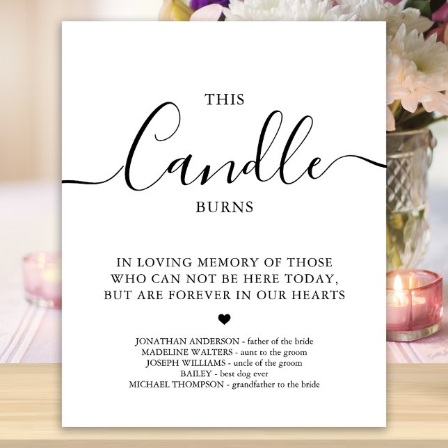 Póster Boda Memorial Personalizado Esta Vela Arde (Subido por el creador)