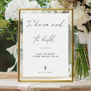Póster Boda minimalista A Tener Y A Tomar Rótulo