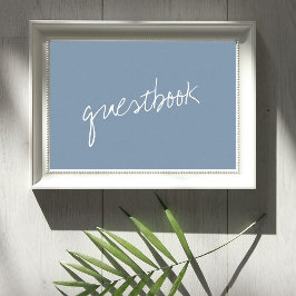 Póster Boda minimalista azul turbulento en escritura mode