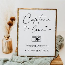 Póster Boda minimalista captura el Rótulo de fotos de amo