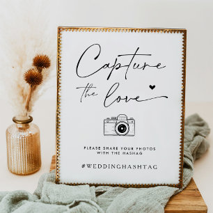 Póster Boda minimalista captura el Rótulo de fotos de amo