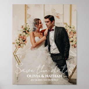 Póster Boda minimalista con foto personalizada