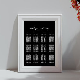 Póster Boda minimalista de escritura moderna en blanco y 