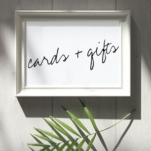Póster Boda minimalista de escritura moderna en blanco y 