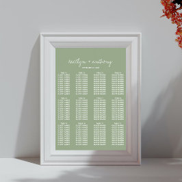 Póster Boda minimalista de estilo moderno con guión sage 