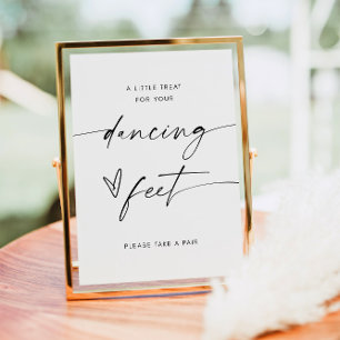 Póster Boda minimalista Flip Flop Rótulo