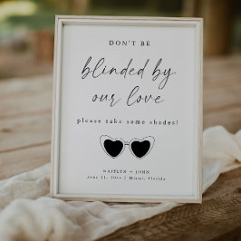Póster Boda minimalista Gafas de sol Rótulo favorito