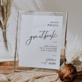 Póster Boda Minimalista moderno foto Rótulo de libros de