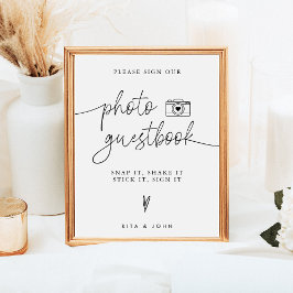 Póster Boda Minimalista moderno foto Rótulo de libros de 