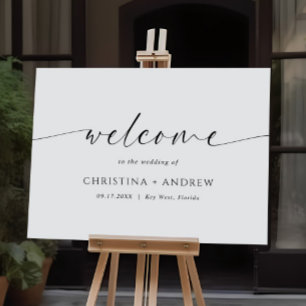 Póster Boda Minimalista moderno Poster de bienvenida