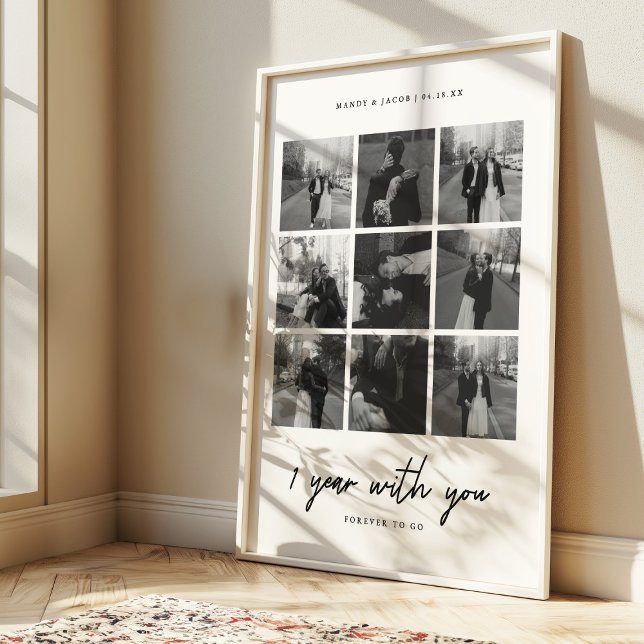 Póster Boda mínimo del primer aniversario 9 Collage de fo (Subido por el creador)