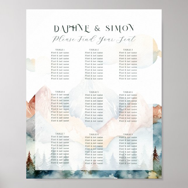 Póster Boda Misty Mountain (Frente)