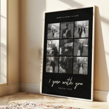 Boda moderna de 1er aniversario en negro con 9 fot