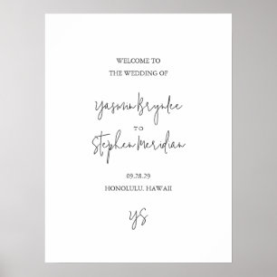Póster Boda moderna en blanco y negro chic