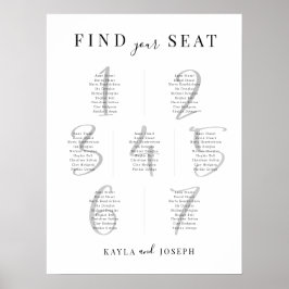 Póster Boda moderno 7 Rótulo de la tabla de asientos