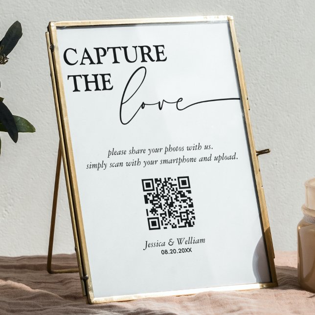 Póster Boda moderno captura el Rótulo de código Love Qr (Subido por el creador)
