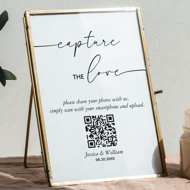 Póster Boda moderno captura el Rótulo de código Love Qr (Subido por el creador)
