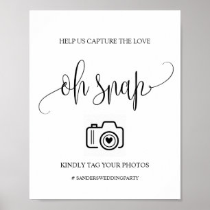 Póster Boda moderno Oh Rótulo Snap