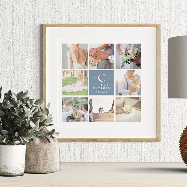 Póster Boda Monograma 8 Collage de fotos (Subido por el creador)