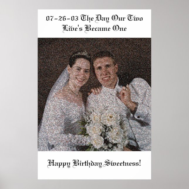 Póster Boda Mosaic (Frente)