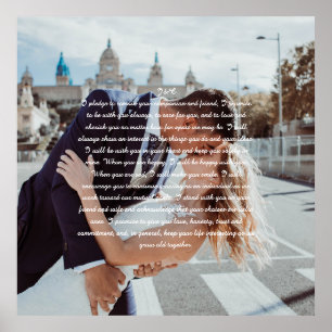 Póster Boda muestra papel falso envuelto en tela