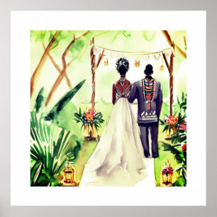 Póster Boda negro