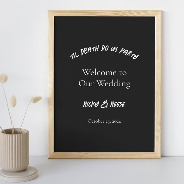 Póster Boda negro gótico Halloween Bienvenida Rótulo Post (Subido por el creador)