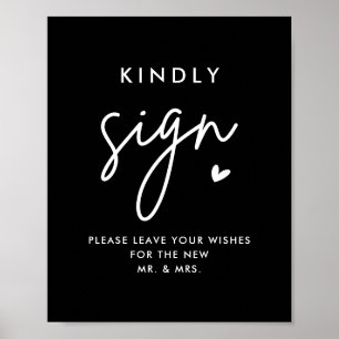 Póster Boda negro Poster de Rótulo de Kindly