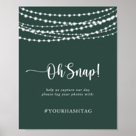 Póster Boda Oh Snap Rustic String Lights Green