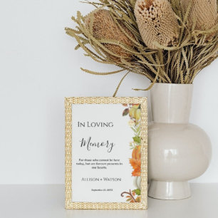 Póster Boda otoño en el boda de signos de memoria amorosa