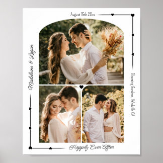 Póster Boda Pareja Personalizado Collage de fotos Corazon