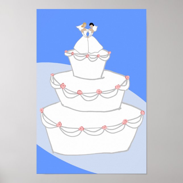Póster Boda Pastel Dos Novias (Frente)