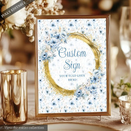 Póster Boda personalizada Aerial Watercolor Light Blue Go