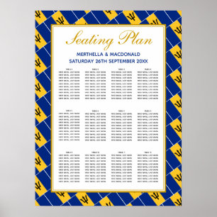 Póster Boda personalizada BARBADOS FLAG Plan de 120 asien