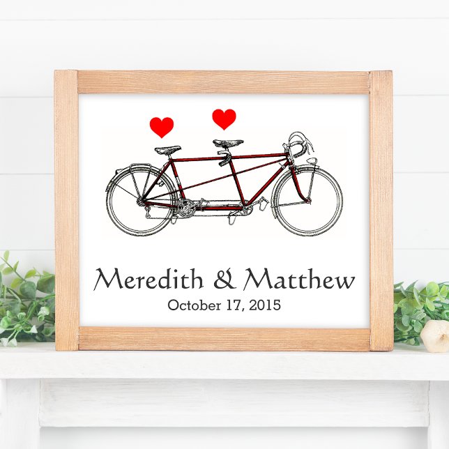 Póster Boda personalizada de la bicicleta de tándem tradi (Subido por el creador)