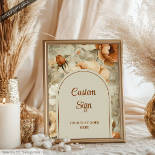 Póster Boda personalizada romántica boho terracota verde 