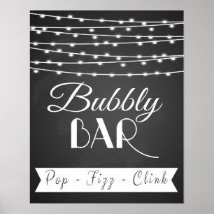 Póster Boda personalizado "Bubbly Bar" timbre