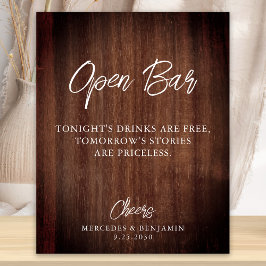 Póster Boda personalizado de bar abierto de país ruso